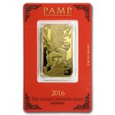 2016 1 oz Gold Bar - PAMP Suisse Year of the Monkey (In Assay)
