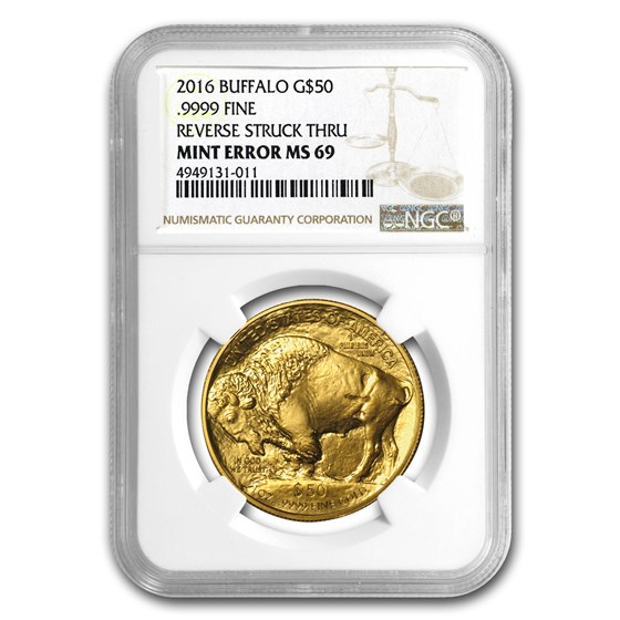 2016 1 oz Gold Buffalo MS-69 NGC (Mint Error, Rev Struck Thru) 2016 1 oz Gold Buffalo MS-69 NGC (Mint Error, Rev Struck Thru)