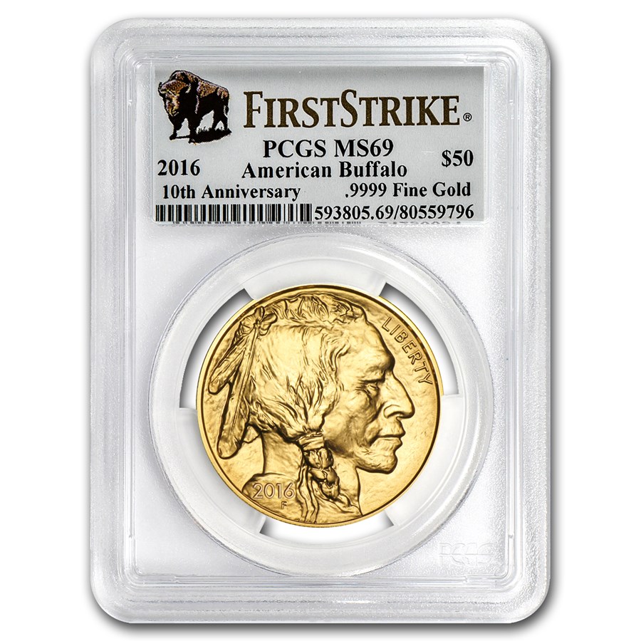 2016 1 oz Gold Buffalo MS-69 PCGS (FirstStrike®)