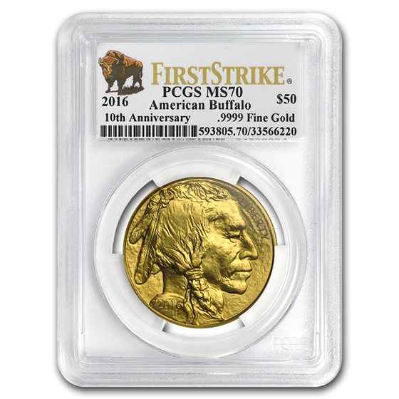 2016 1 oz Gold Buffalo MS-70 PCGS (FirstStrike®, Buffalo Label) 2016 1 oz Gold Buffalo MS-70 PCGS (FirstStrike®, Buffalo Label)