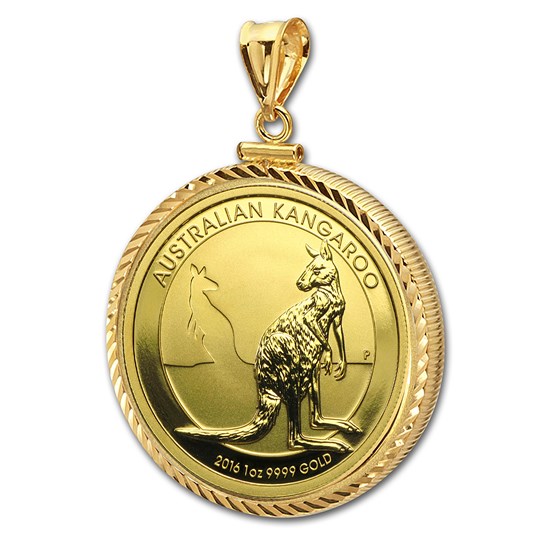 2016 1 oz Gold Kangaroo Pendant (Diamond-ScrewTop Bezel) 2016 1 oz Gold Kangaroo Pendant (Diamond-ScrewTop Bezel)