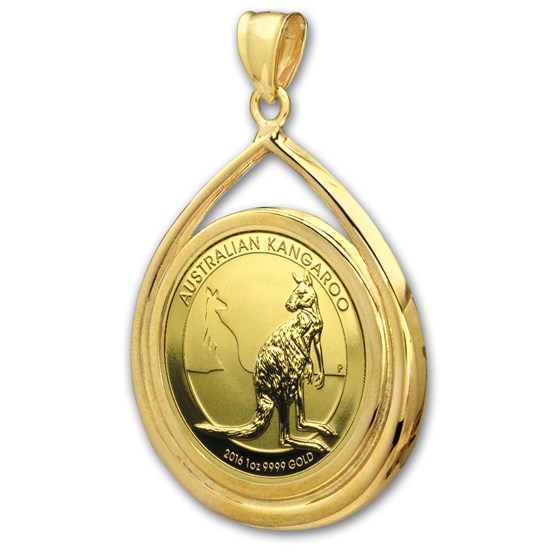 2016 1 oz Gold Kangaroo Teardrop Pendant (Prong Bezel) 2016 1 oz Gold Kangaroo Teardrop Pendant (Prong Bezel)