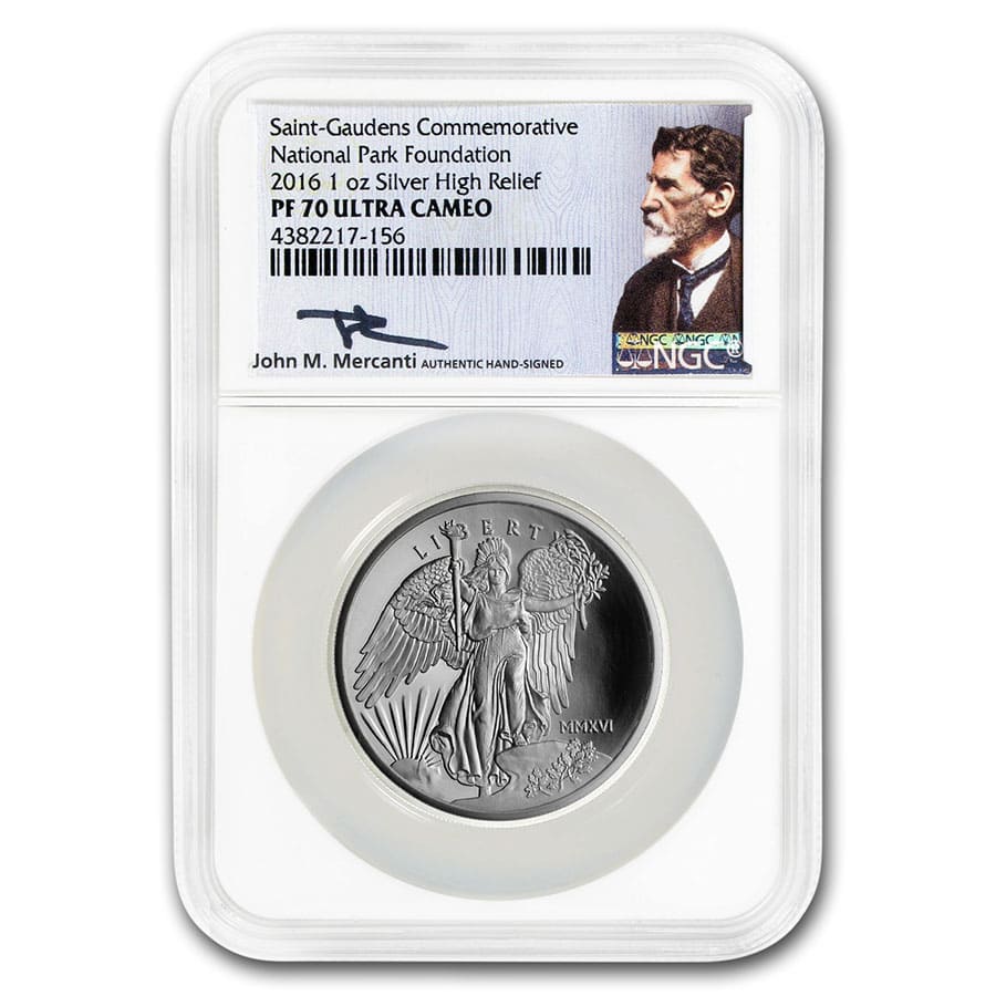 Buy 2016 1 oz Silver High Relief Saint Gaudens PF-70 NGC (UCAM