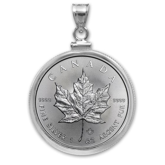 2016 1 oz Silver Maple Leaf Pendant (Plain Front Bezel) 2016 1 oz Silver Maple Leaf Pendant (Plain Front Bezel)