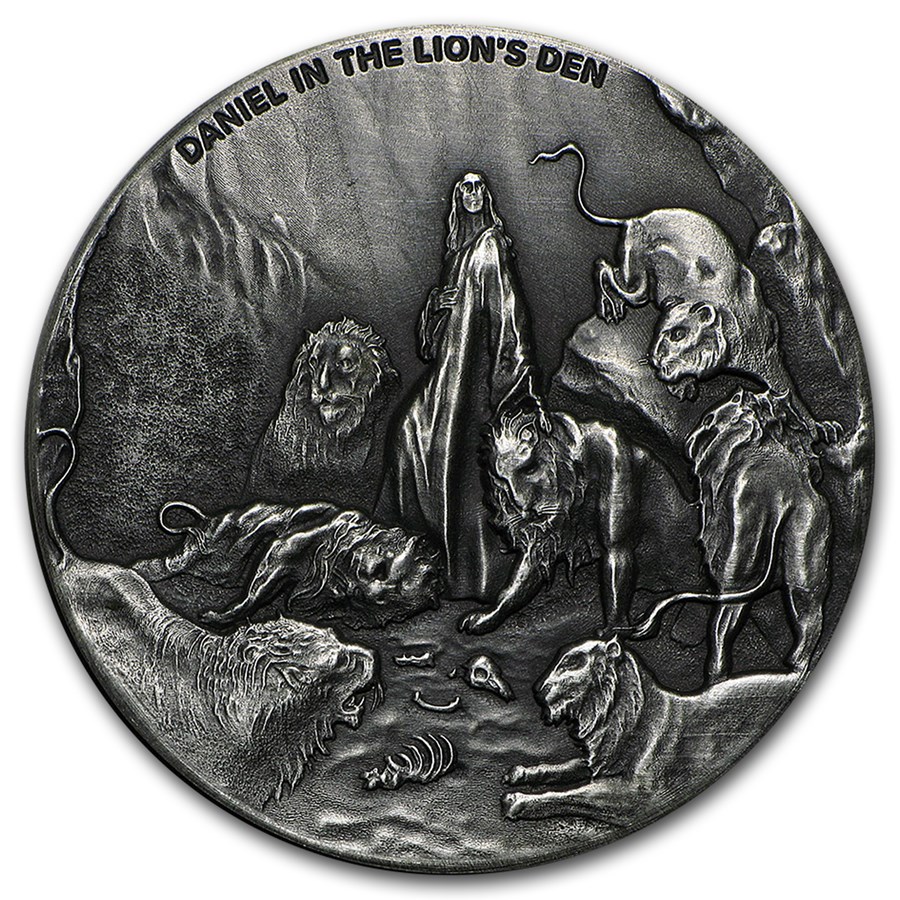 2016 2 oz Silver Coin - Biblical Series (Daniel in Lion's Den)