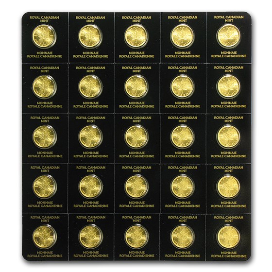 2016 25x 1 gram Gold Maple Leafs - Maplegram25™ (In Assay Sleeve) 2016 25x 1 gram Gold Maple Leafs - Maplegram25™ (In Assay Sleeve)