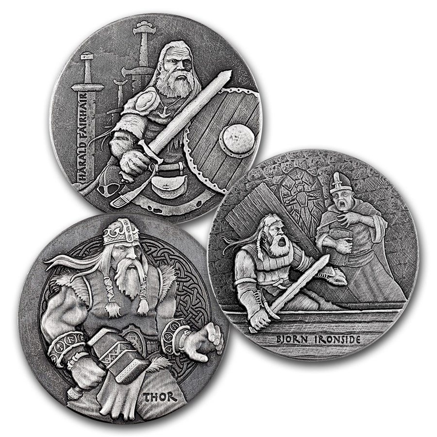 Buy 2016 3-Coin 6 oz Silver Set Viking Series | APMEX