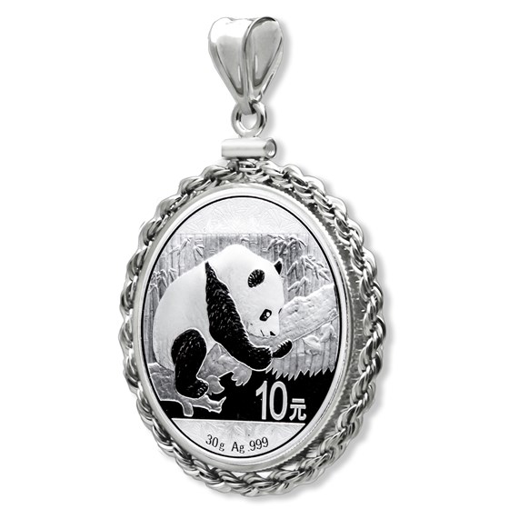 2016 30 gram Silver Panda Pendant (Rope-ScrewTop Bezel) 2016 30 gram Silver Panda Pendant (Rope-ScrewTop Bezel)