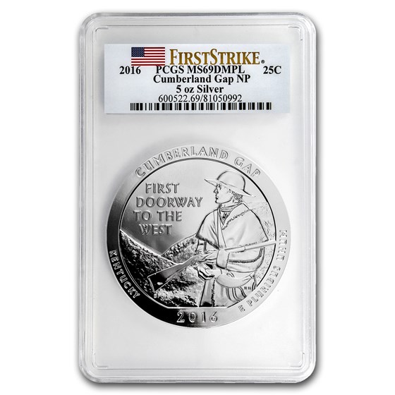 2016 5 oz Silver ATB Cumberland MS-69 DMPL PCGS (FirstStrike®)
