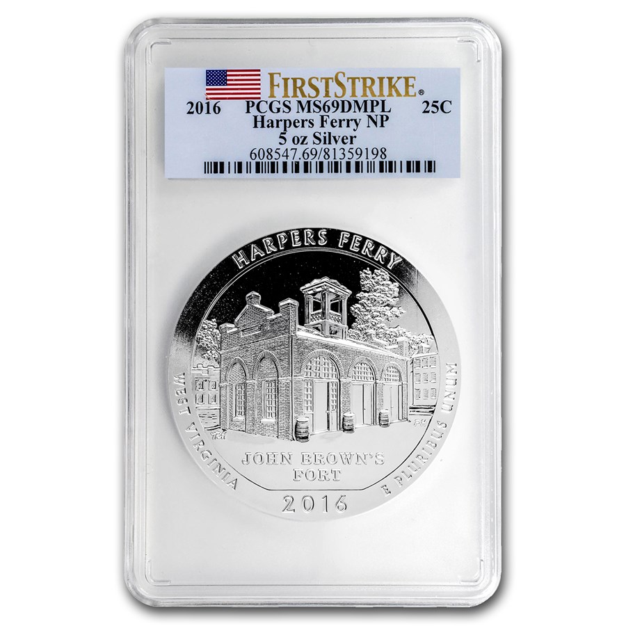 2016 5 oz Silver ATB Harpers Ferry MS-69 DMPL PCGS (FirstStrike®)