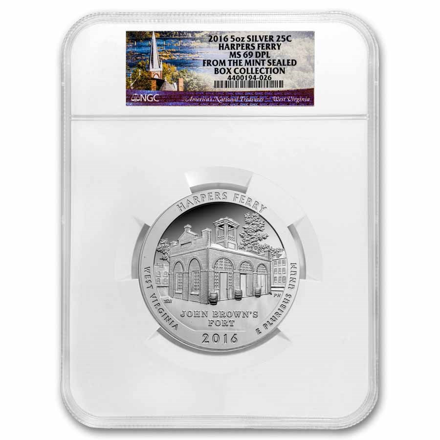 2016 5 oz Silver ATB Harpers Ferry MS-69 DPL NGC