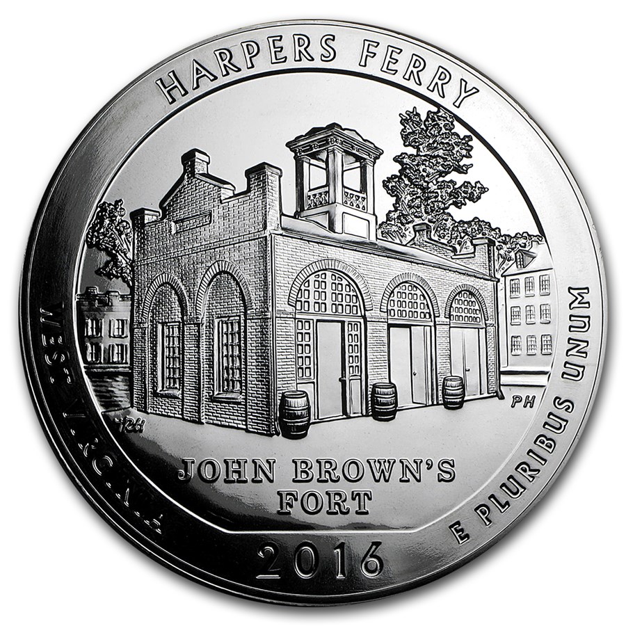 2016 5 oz Silver ATB Harpers Ferry National Historical Park, WV