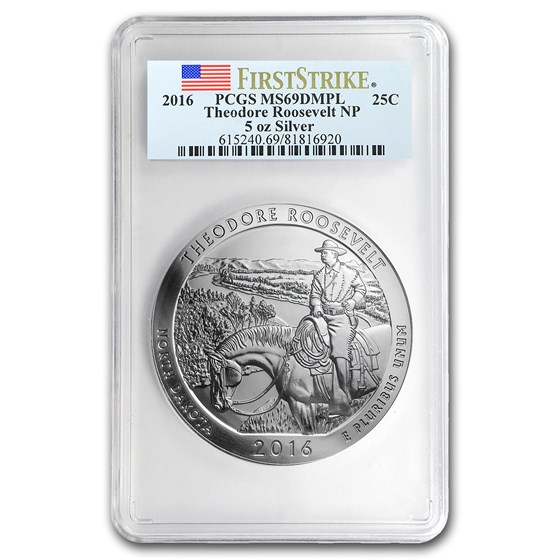 2016 5 oz Silver ATB Theodore Roosevelt MS-69 DMPL PCGS (FS) 2016 5 oz Silver ATB Theodore Roosevelt MS-69 DMPL PCGS (FS)