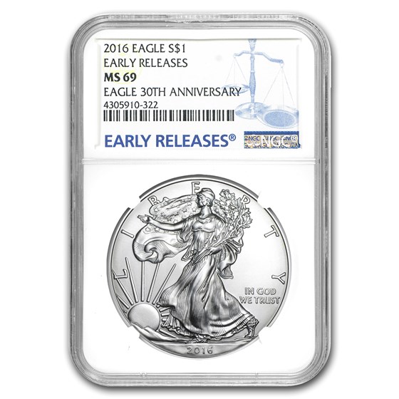 2016 American Silver Eagle MS-69 NGC (Early Releases) 2016 American Silver Eagle MS-69 NGC (Early Releases)