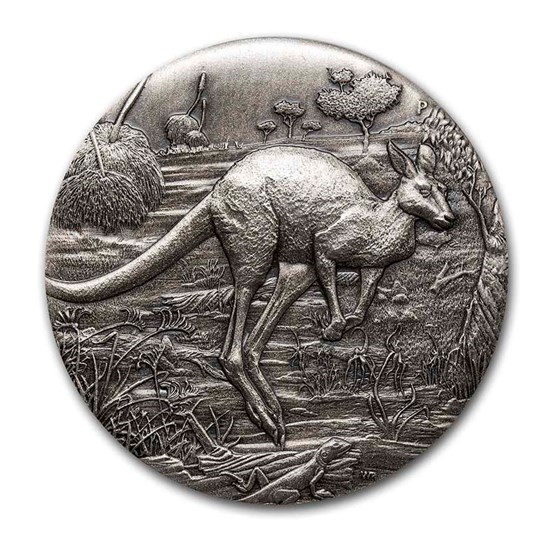 2016 AUS 2 oz Ag High Relief Kangaroo Proof Antiqued (No Box/COA) 2016 AUS 2 oz Ag High Relief Kangaroo Proof Antiqued (No Box/COA)