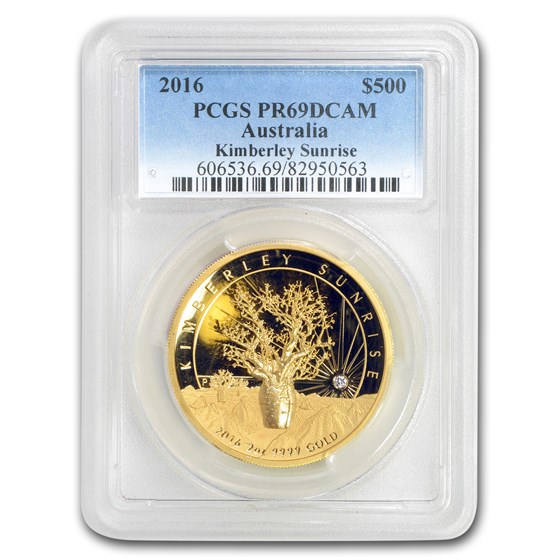 2016 AUS 2 oz Gold Kimberley Sunrise Diamond PR-69 PCGS DCAM 2016 AUS 2 oz Gold Kimberley Sunrise Diamond PR-69 PCGS DCAM