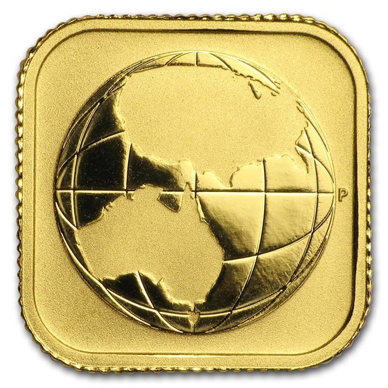 2016 Australia 1/10 oz Gold Square Map BU 2016 Australia 1/10 oz Gold Square Map BU