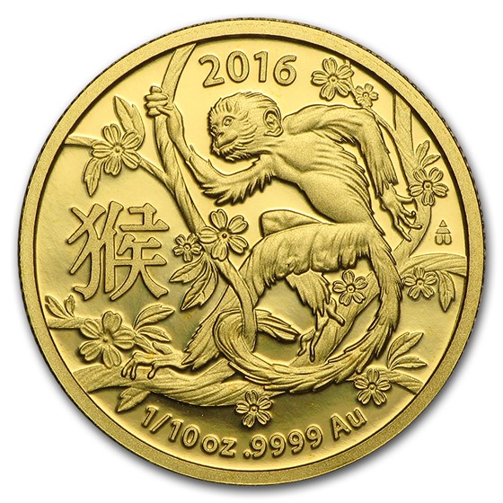 2016 Australia 1/10 oz Gold Year of the Monkey (Light Abrasions) 2016 Australia 1/10 oz Gold Year of the Monkey (Light Abrasions)