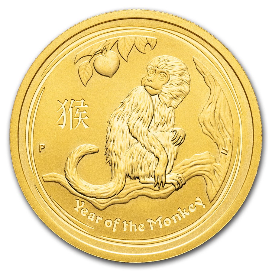2016 Australia 1/2 oz Gold Lunar Monkey BU (Missing Capsule)