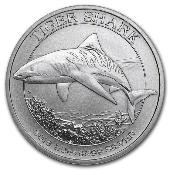 2016 Australia 1/2 oz Silver Tiger Shark BU 2016 Australia 1/2 oz Silver Tiger Shark BU