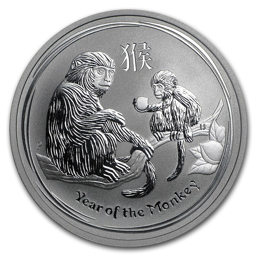 2016 Australia 1/2 oz Silver Year of the Monkey BU (Series II)