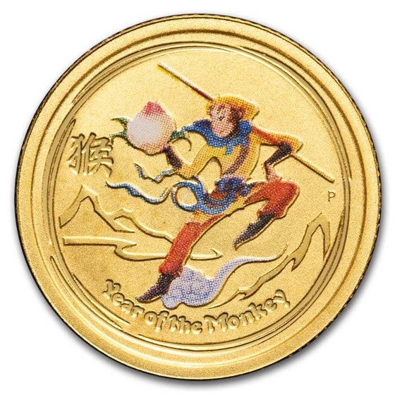 2016 Australia 1/20 oz Gold Colorized Lunar Monkey BU 2016 Australia 1/20 oz Gold Colorized Lunar Monkey BU