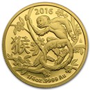 2016 Australia 1/4 oz Gold Lunar Year of the Monkey BU (RAM)