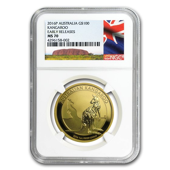 2016 Australia 1 oz Gold Kangaroo MS-70 NGC (Early Release) 2016 Australia 1 oz Gold Kangaroo MS-70 NGC (Early Release)
