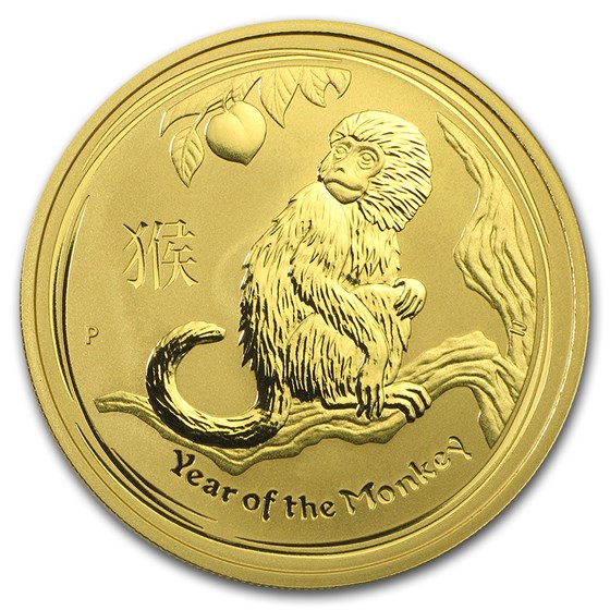 2016 Australia 1 oz Gold Lunar Monkey BU (Series II)