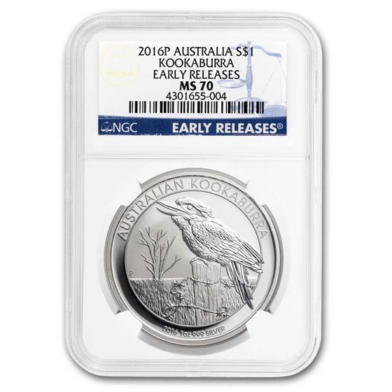 2016 Australia 1 oz Silver Kookaburra MS-70 NGC Early Release 2016 Australia 1 oz Silver Kookaburra MS-70 NGC Early Release