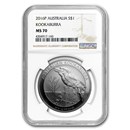 2016 Australia 1 oz Silver Kookaburra MS-70 NGC