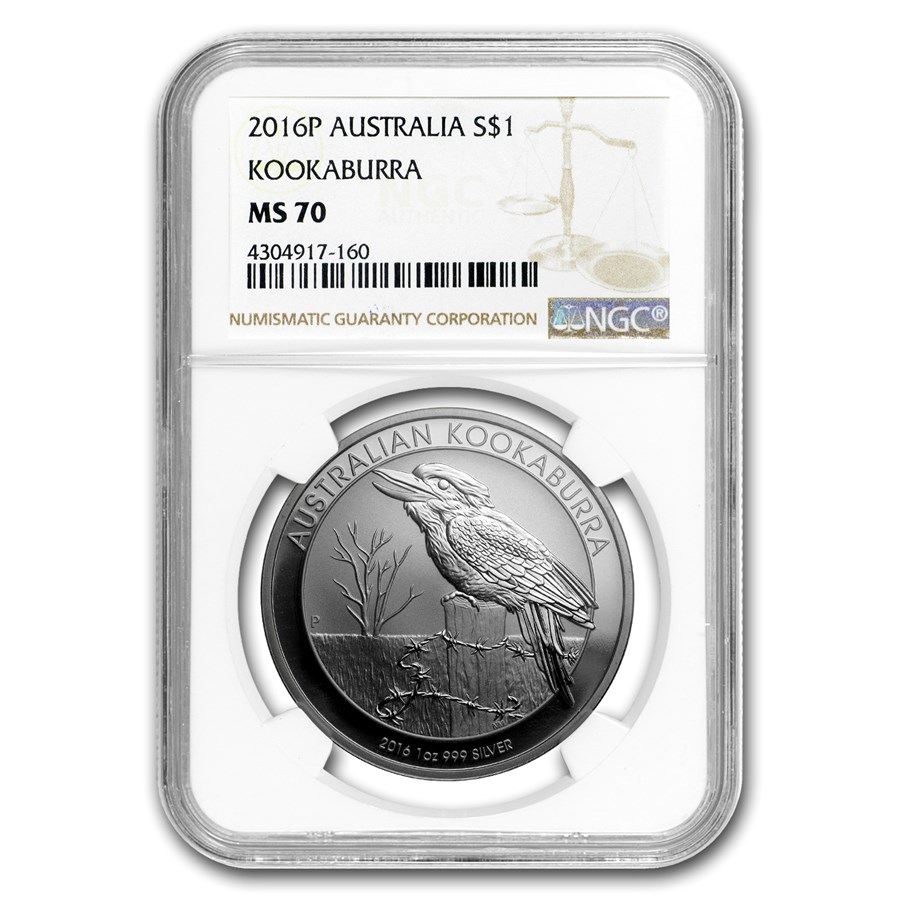 2016 Australia 1 oz Silver Kookaburra MS-70 NGC