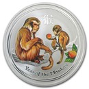 2016 Australia 1 oz Silver Lunar Monkey Colorized BU