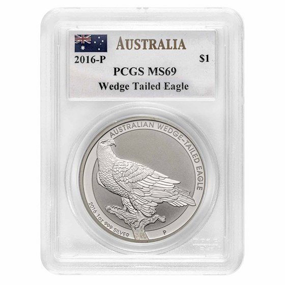 2016 Australia 1 oz Silver Wedge-Tailed Eagle MS-69 PCGS