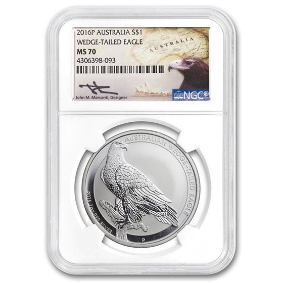2016 Australia 1 oz Silver Wedge Tailed Eagle MS-70 NGC 2016 Australia 1 oz Silver Wedge Tailed Eagle MS-70 NGC