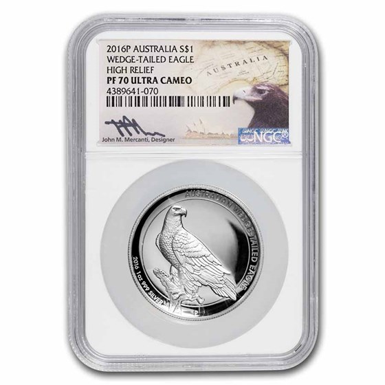 2016 Australia 1 oz Silver Wedge Tailed Eagle NGC PF-70 UC