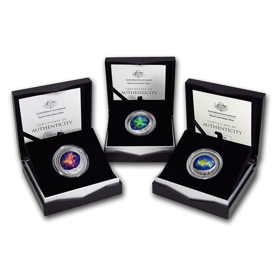 2016 Australia Silver $5 Color Domed Northern Sky 3-Coin Set 2016 Australia Silver $5 Color Domed Northern Sky 3-Coin Set
