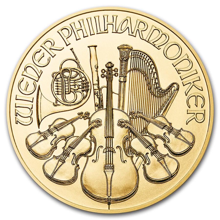 2016 Austria 1/2 oz Gold Philharmonic BU