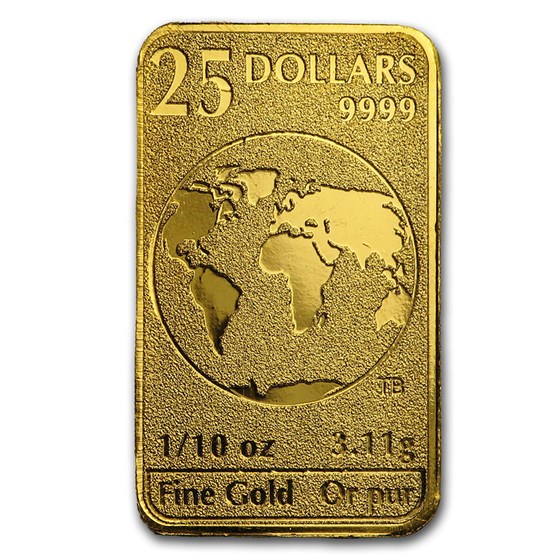2016 Canada 1/10 oz Gold $25 Bar BU 2016 Canada 1/10 oz Gold $25 Bar BU