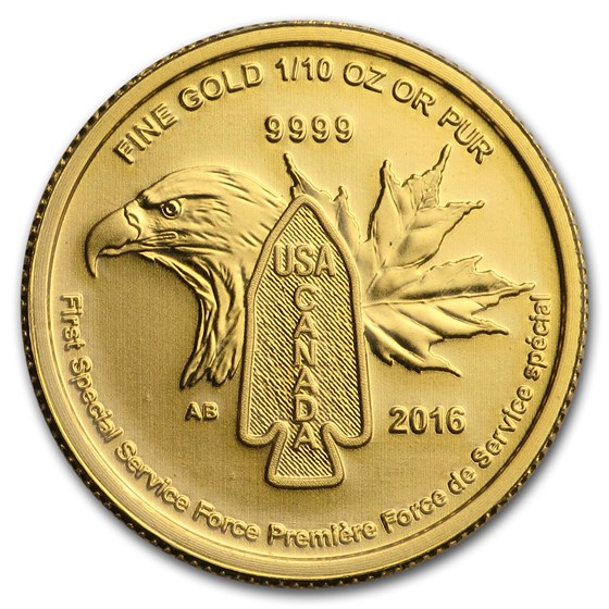 2016 Canada 1/10 oz Gold $5 Special Service Force BU 2016 Canada 1/10 oz Gold $5 Special Service Force BU