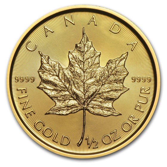 2016 Canada 1/2 oz Gold Maple Leaf BU