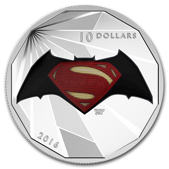 2016 Canada 1/2 oz Silver $10 Batman v Superman: Logo 2016 Canada 1/2 oz Silver $10 Batman v Superman: Logo