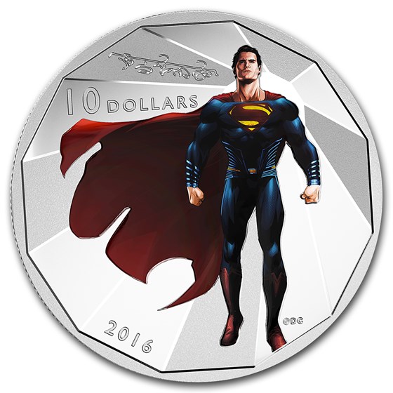 2016 Canada 1/2 oz Silver $10 Batman v Superman: Superman 2016 Canada 1/2 oz Silver $10 Batman v Superman: Superman
