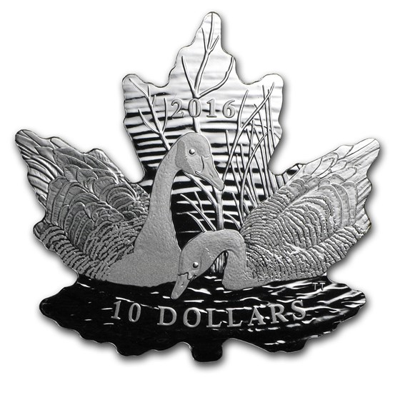 2016 Canada 1/2 oz Silver $10 Proof Maple Leaf Silhouette: Geese