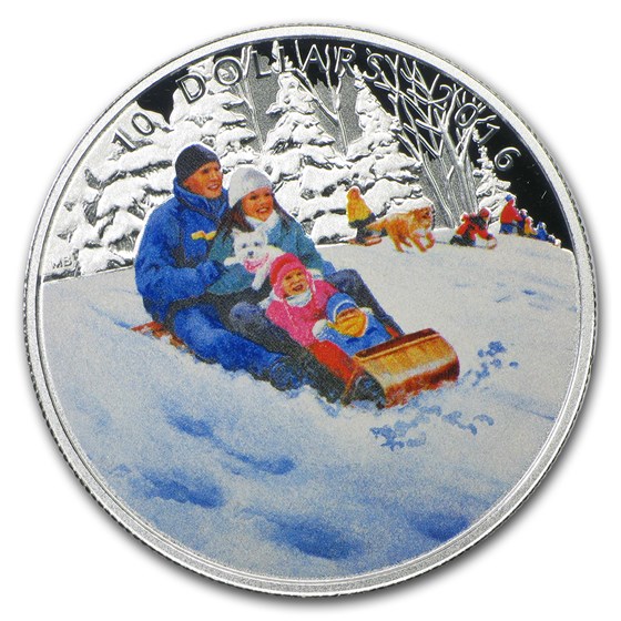 2016 Canada 1/2 oz Silver $10 Winter Fun Proof 2016 Canada 1/2 oz Silver $10 Winter Fun Proof