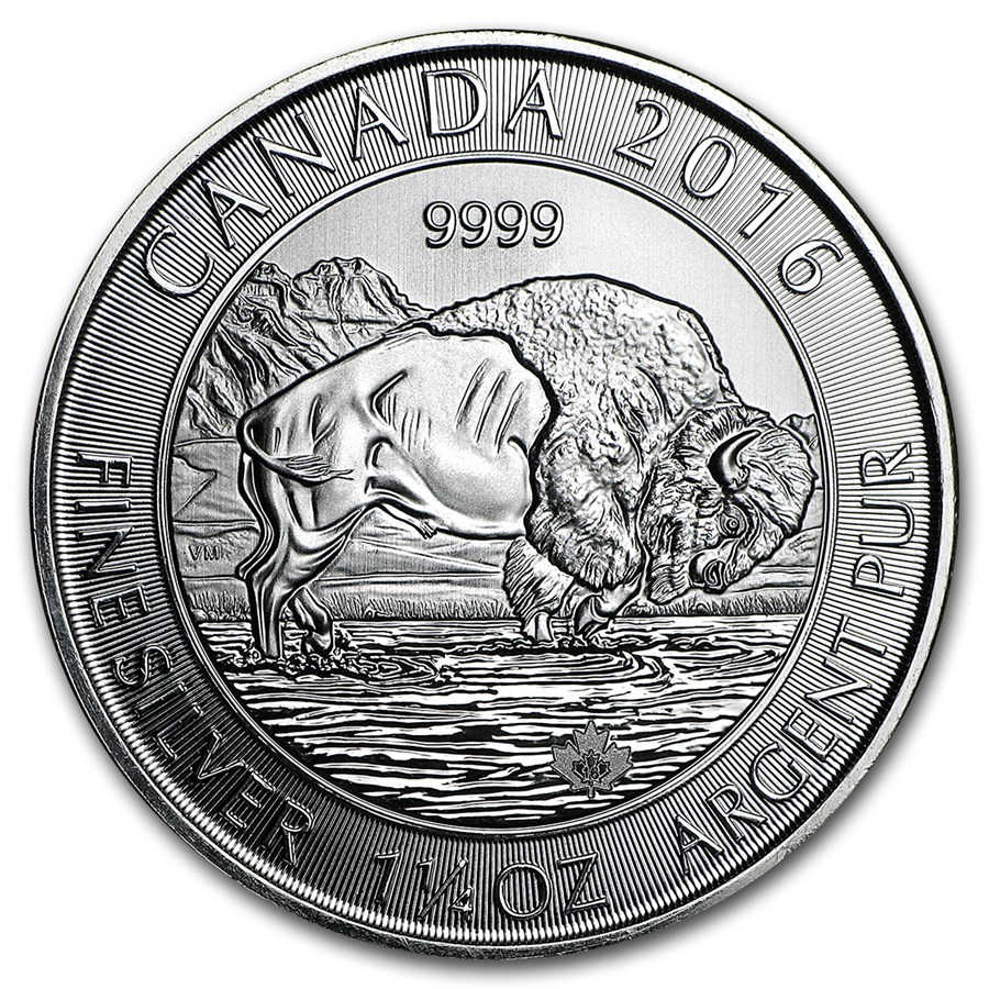 2016 Canada 1.25 oz Silver $8 Bison BU