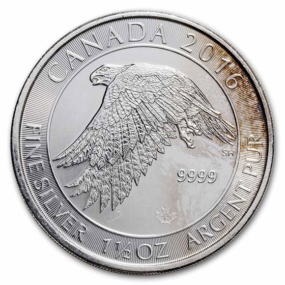2016 Canada 1.5 oz Silver $8 White Falcon (Abrasions) 2016 Canada 1.5 oz Silver $8 White Falcon (Abrasions)