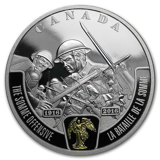 2016 Canada 1 oz Ag $20 WWI Battlefront Series Somme Offensive 2016 Canada 1 oz Ag $20 WWI Battlefront Series Somme Offensive