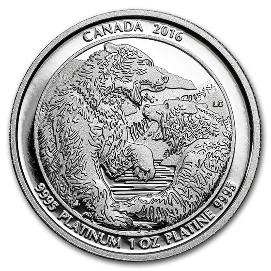 2016 Canada 1 oz Proof Platinum $300 Grizzly Bear: The Struggle 2016 Canada 1 oz Proof Platinum $300 Grizzly Bear: The Struggle