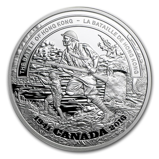 2016 Canada 1 oz Proof Silver $20 Battle of Hong Kong (Coin Only) 2016 Canada 1 oz Proof Silver $20 Battle of Hong Kong (Coin Only)